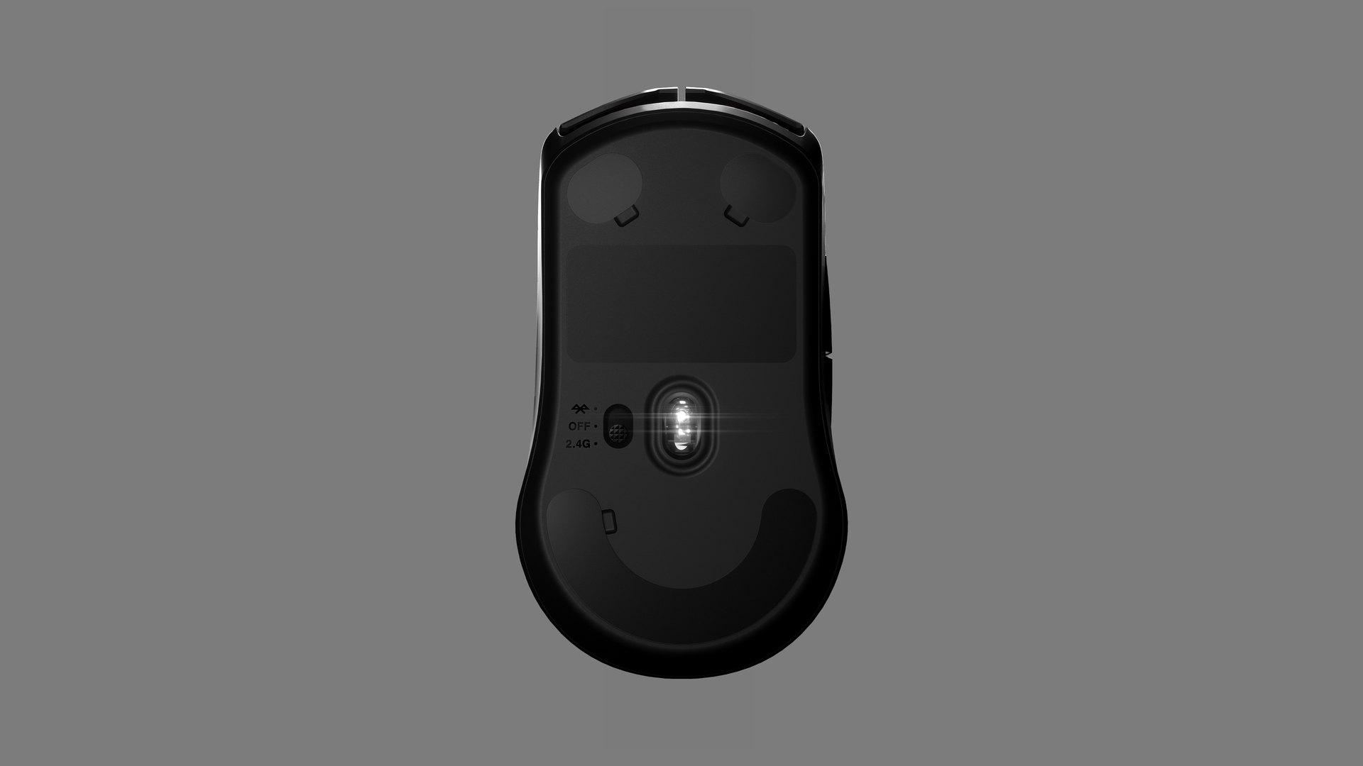 Render of the bottom side of the mouse to show the TrueMove sensor