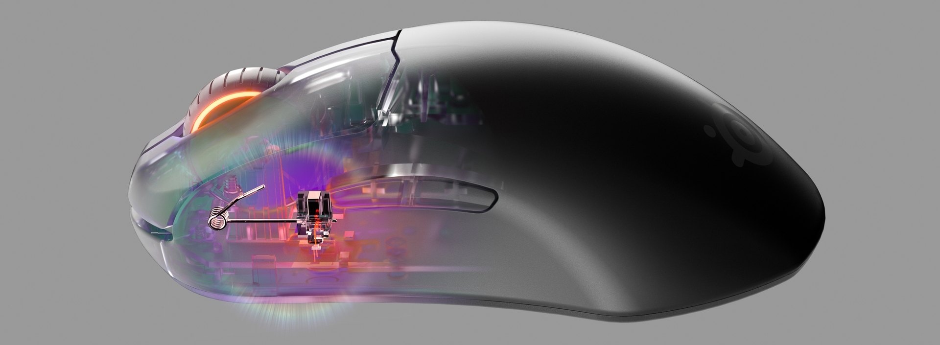An illustrative render that shows off the Prime Mouse's magnetic switch.