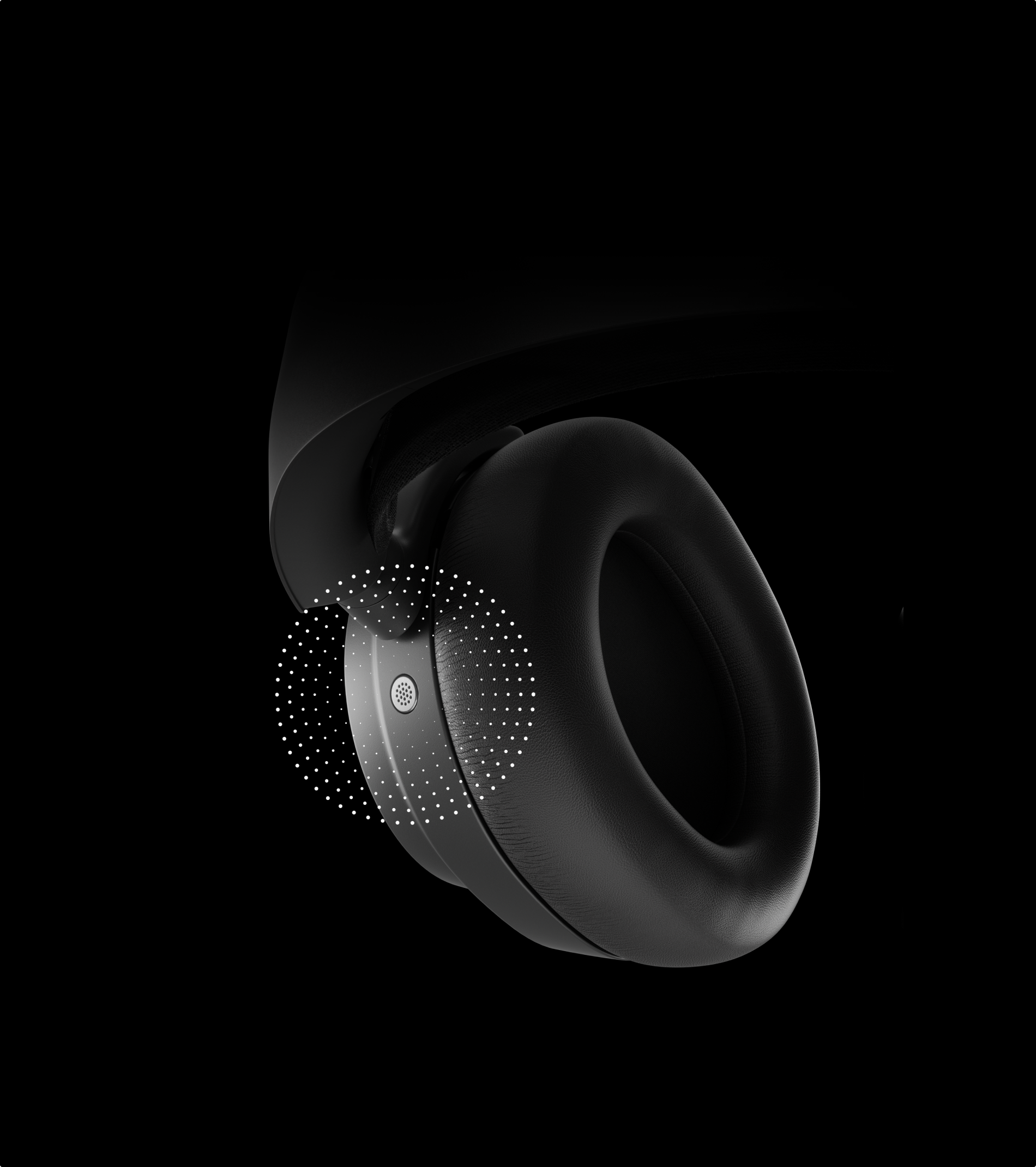 An Arctis Nova headset with an emphasis on the external speaker.