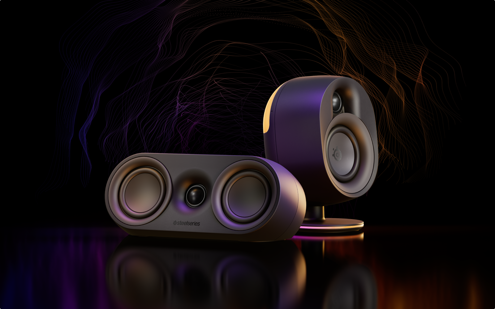 A look at the two way design of the Arena 9 speakers.